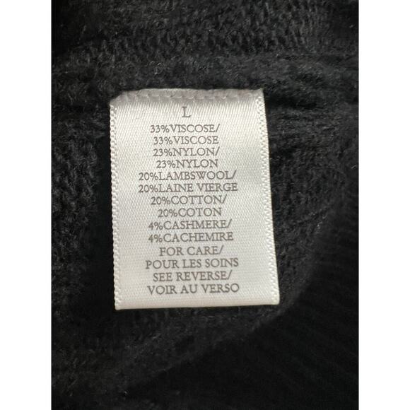 Ronny Kobo Jaelyn Jewel Embellished Buttons Cableknit Sweater Cardigan Black L - Picture 7 of 7